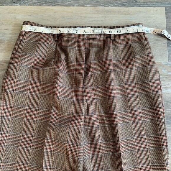 Pendleton wool pants City Trouser Glen style plaid brown size 8 - Picture 8 of 12